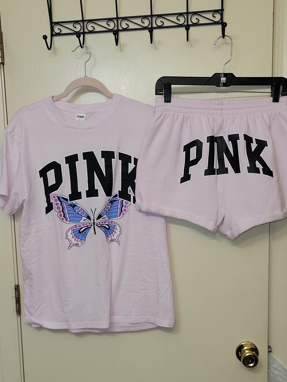 PINK Victoria's Secret Light Pink Butterfly Logo Set